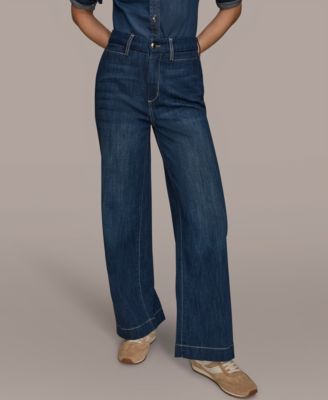 Donna Karan Weekend - Women's High Rise Wide Leg Jeans