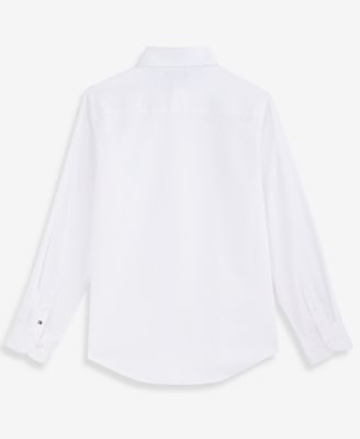 Big Boys' Long Sleeve Stretch Solid Twill Shirt