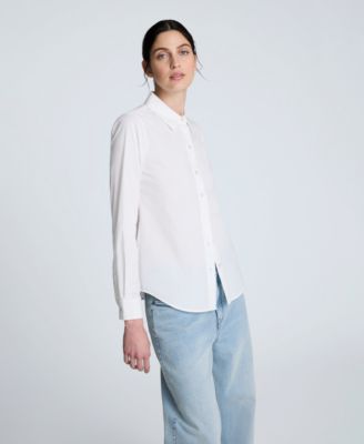 Women's Solid Poplin Button Front Shirt