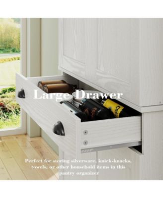 Kitchen Pantry Cabinet 72" Height, Freestanding Cupboard with Drawer