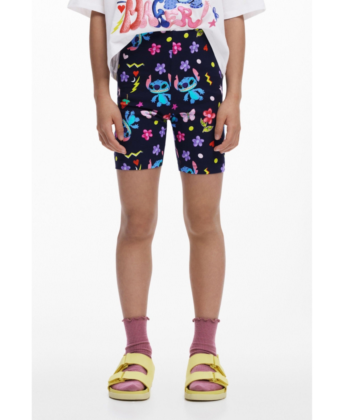 Desigual Girls Girls's Stitch Cycling Leggings In Blue