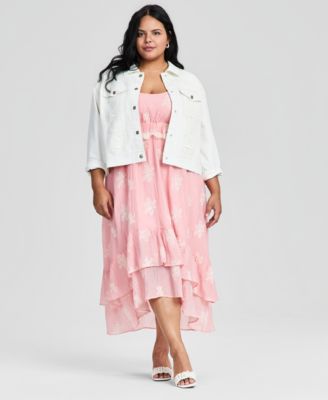 Trendy Plus Embroidered High-Low Maxi Dress, Macy's Exclusive