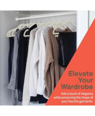 Ivory Velvet Hangers with 360° Swivel Hooks, Non-Slip Design, Holds 11 lbs, Space-Saving for Neat, Crease-Free Closet Organization, Pack of 150