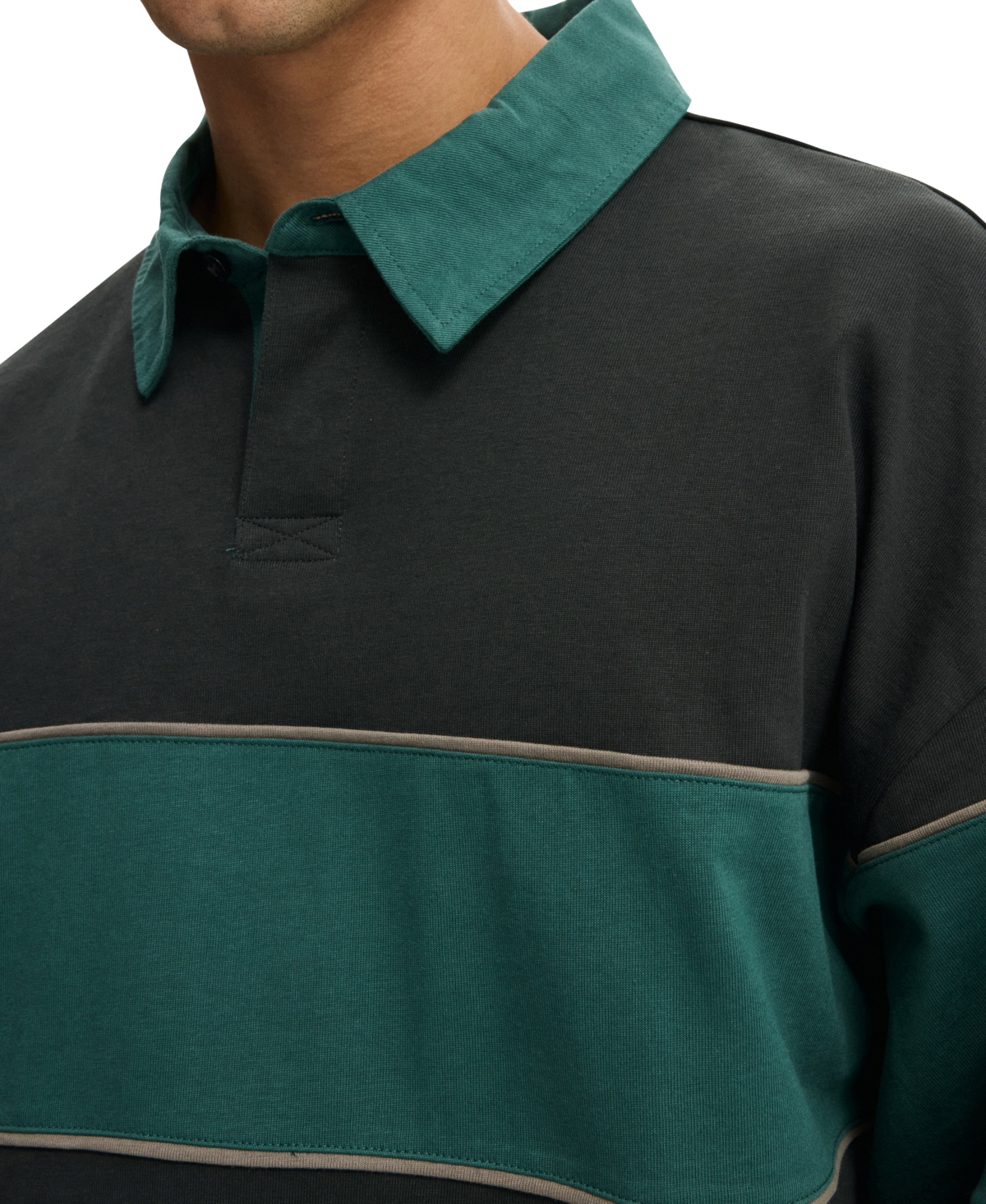 Cotton On Men's Cropped Fit Rugby Shirt