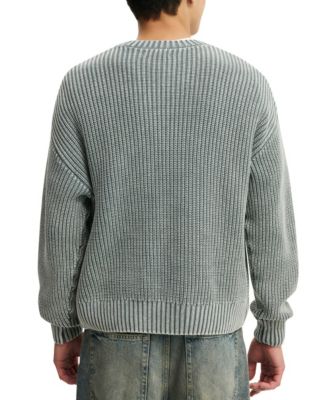Men's Washed Box Fit Crew Sweater