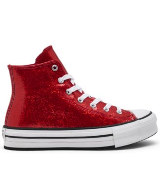 Big Girls Chuck Taylor All Star Glitter Lift Platform Casual Sneakers from Finish Line