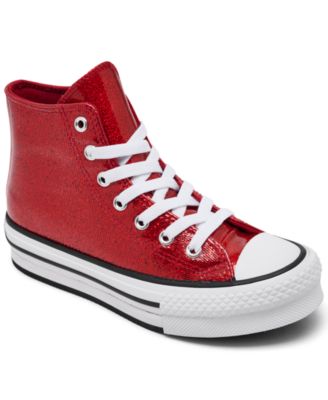 Converse - Little Girls' Chuck Taylor All Star Glitter Lift Platform Casual Sneakers from Finish Line