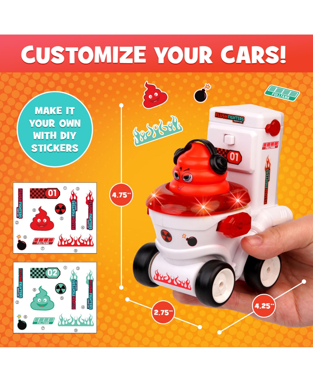 Force1 Flush Fighters Bumper Cars 2pk