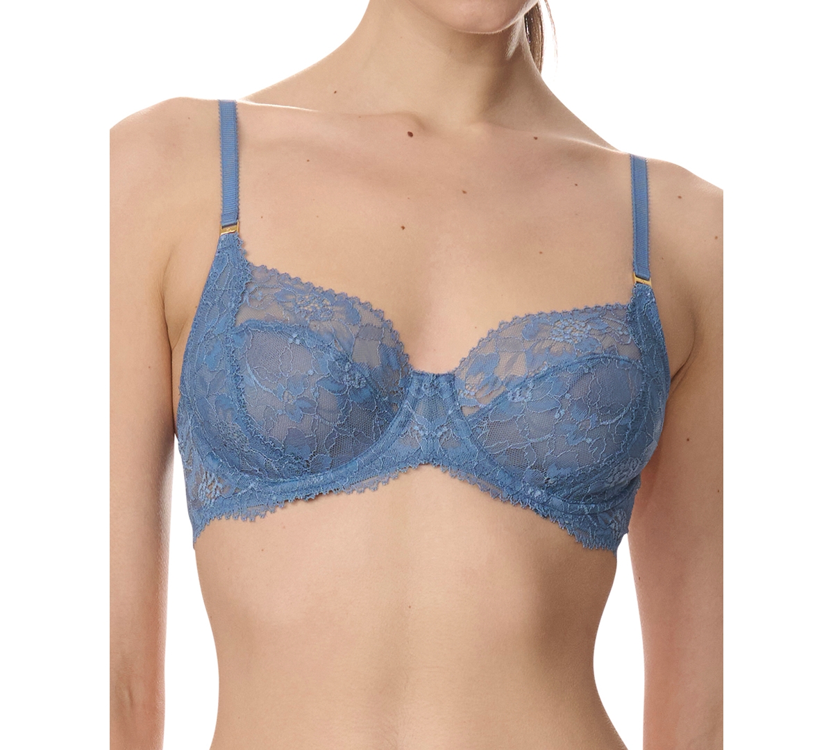 Ralph Lauren Women's Unlined Lace Full Coverage Bra In Blue