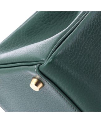 Kelly 32 Handbag Green Ardennes with Gold Hardware