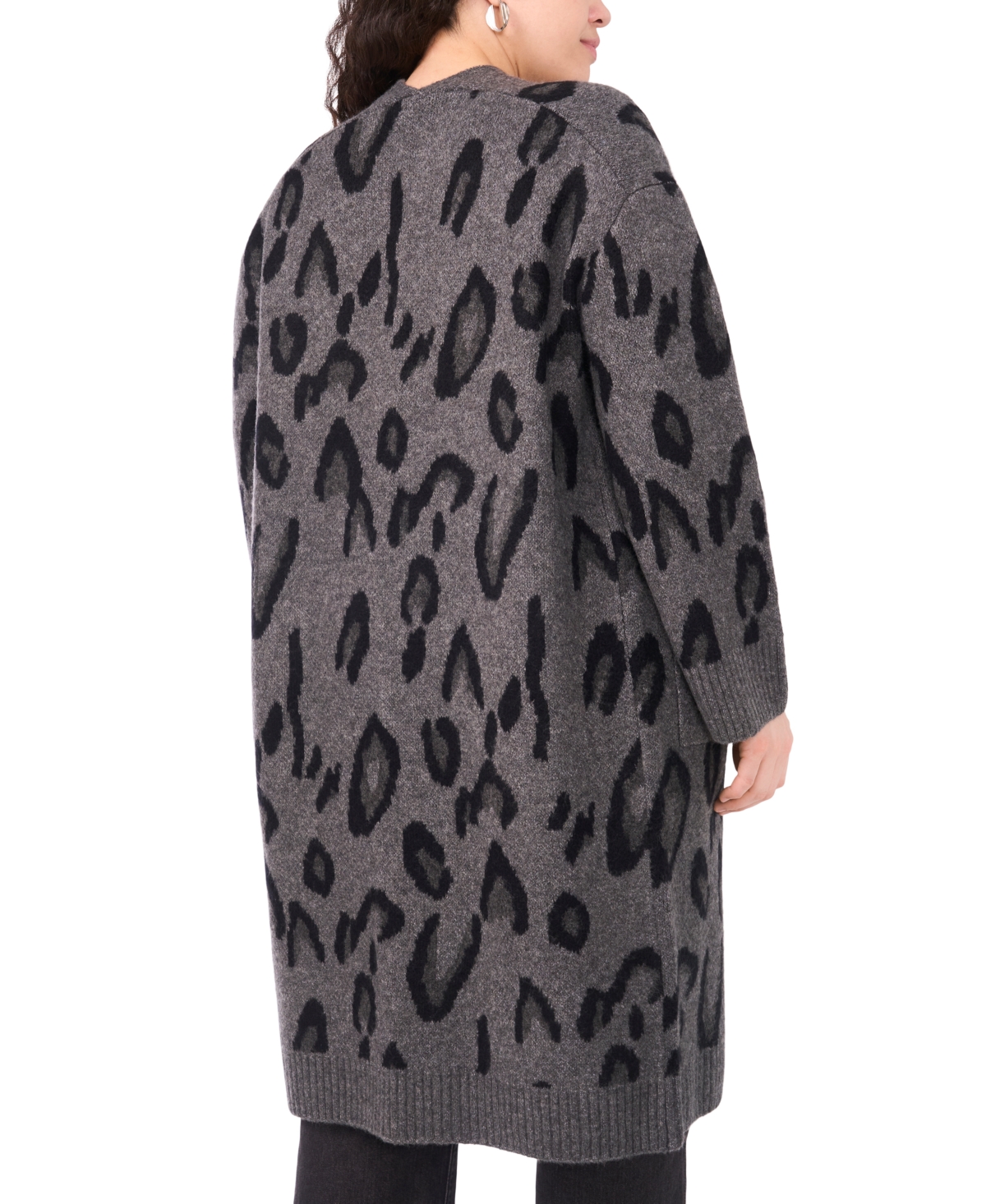 Vince Camuto Plus Animal Print Long Cardigan