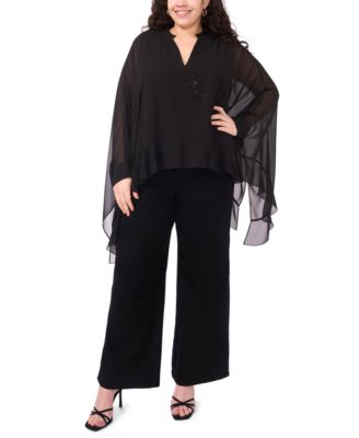 Plus Size Flowy Long Sleeve Top