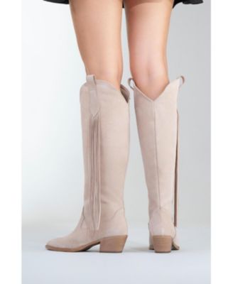 Rios Leather Fringe Knee High Boot (Women