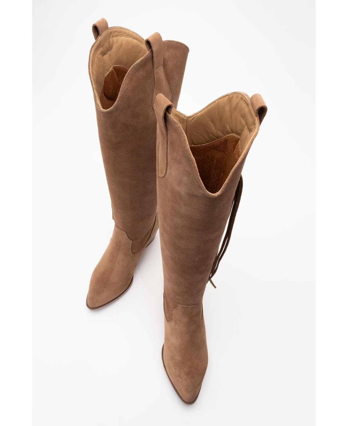 Forever & Always Shoes Rios Leather Fringe Knee High Boot (Women)