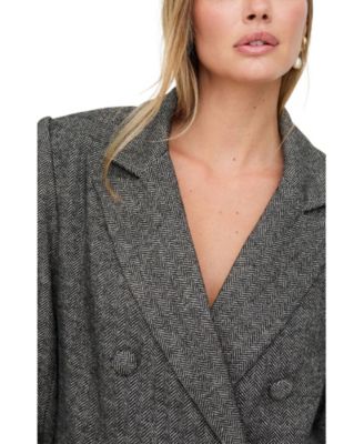 Women's Jakki Tailored Herringbone Print Coat