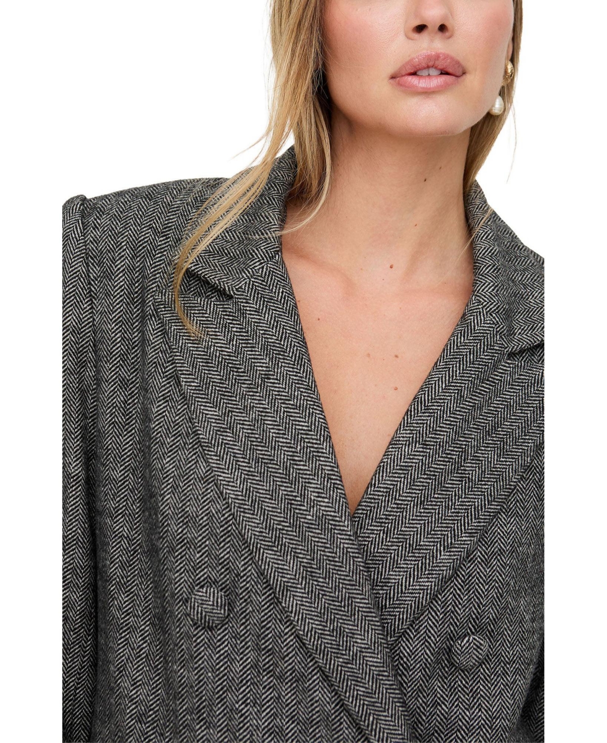 Lily and Lionel London Women's Jakki Tailored Herringbone Print Coat