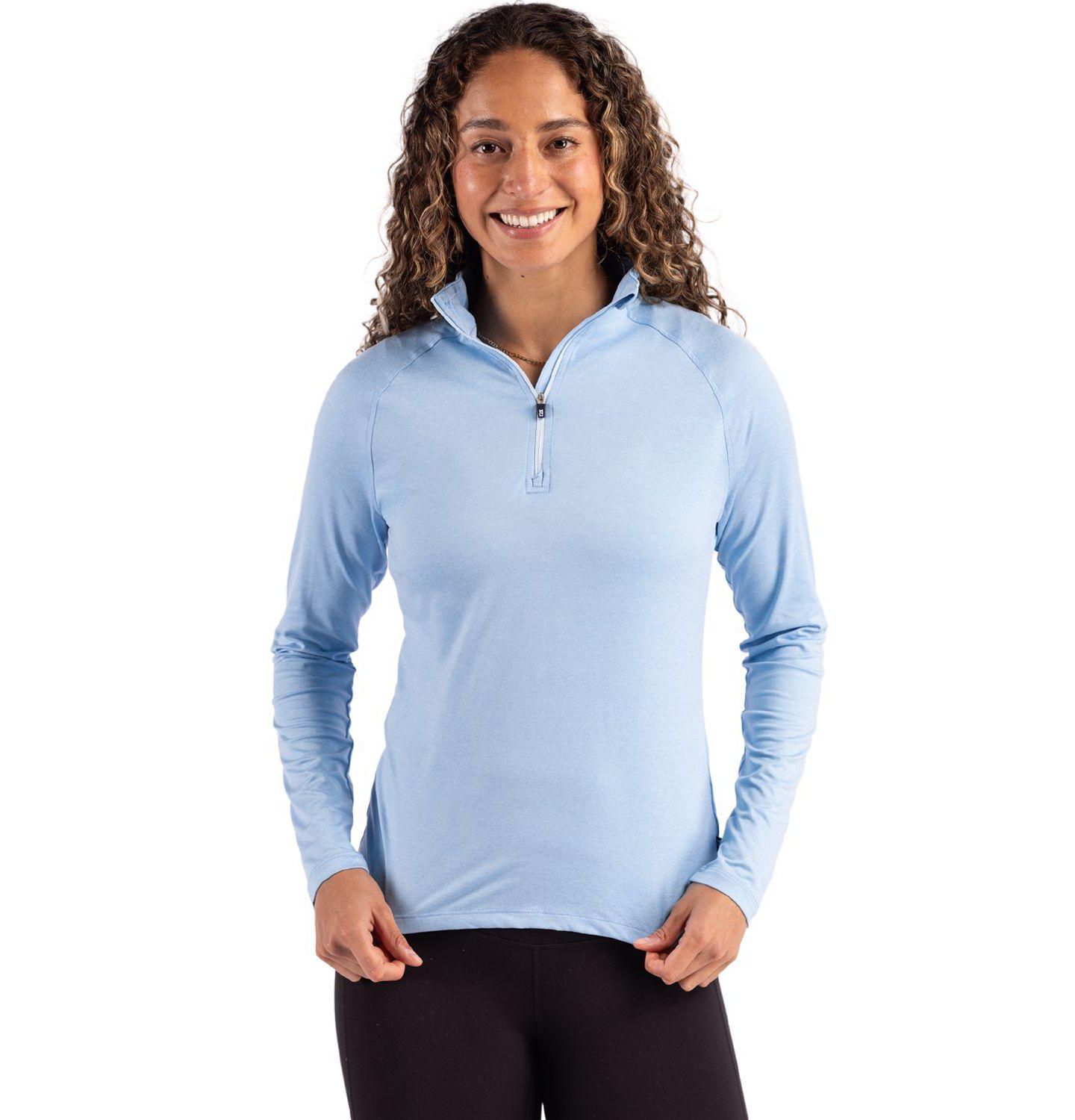 Женские куртки Cutter & Buck Coastline Epic Comfort Recycled Quarter Zip, цвет: Atlas — фото 2