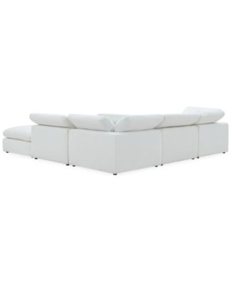 Fog 5-Pc. Fabric L-Sectional Ottoman End Sofa Set
