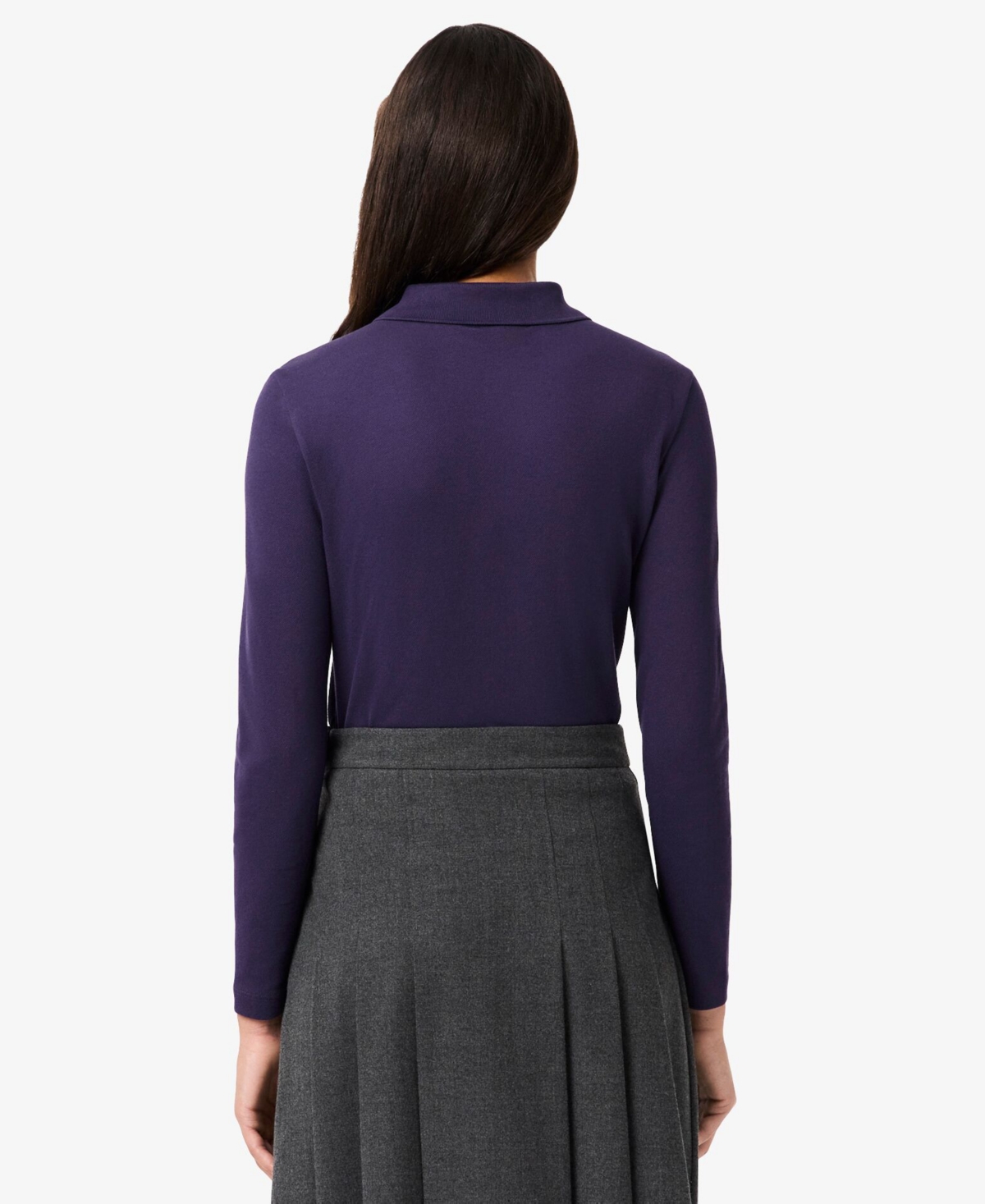 Lacoste Usa Women's Slim-fit Long Sleeve Top In Purple