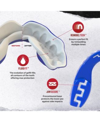 EXTRO Dual Layer Sports Mouth Guard and Disinfectant Spray Bundle for Basketball, Football, MMA, Hockey, Wrestling - Junior - Goldie