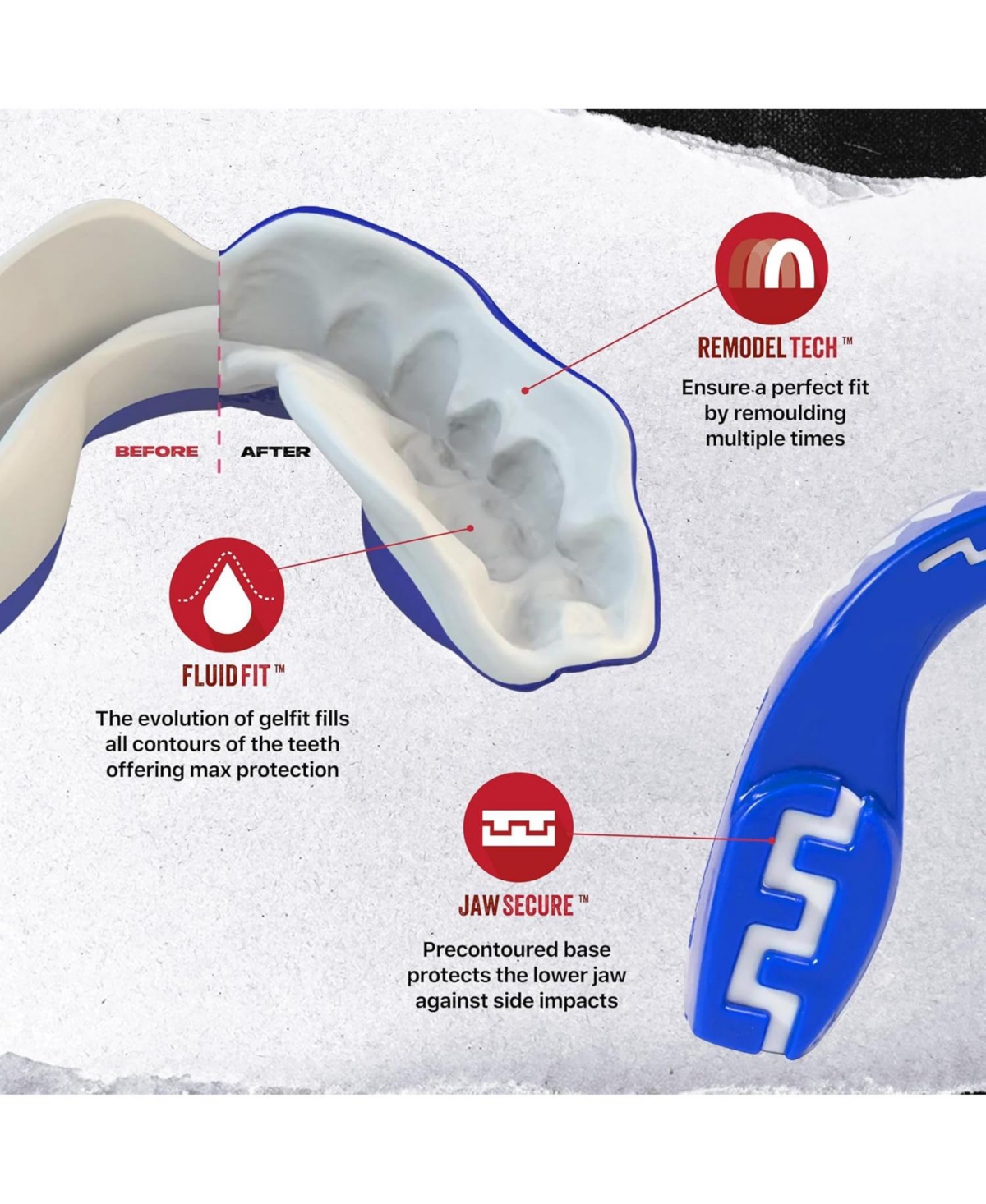 SafeJawz Extro Dual Layer Sports Mouth Guard and Disinfectant Spray Bundle for Basketball, Football, Mma, Hockey, Wrestling - Junior Goldie