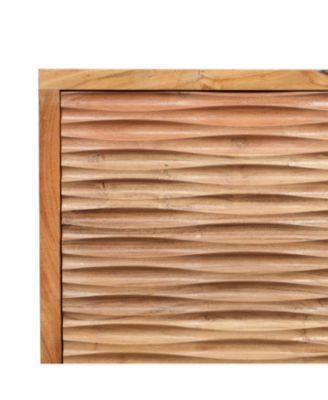 1-Piece, Mango Wood, Hand-Carved Detail, Boho Style, Nightstand