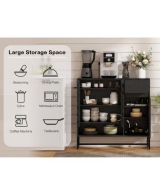 Black Woven Door Accent Cabinet - Kitchen/Living/Dining