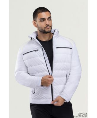 Men's Puffer Jacket With PU Shoulder