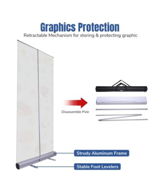 InstaHibit 10x8 Ft Pop Up Backdrop Booth Stand w/ 33"x79" Roll Up Banner Stand