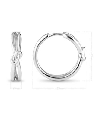 Love Knot Hoop Earrings in Rhodium Plated Sterling