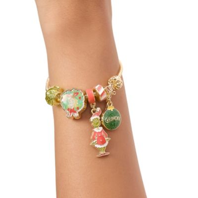 Grinch Holiday Charm Beaded Bracelet