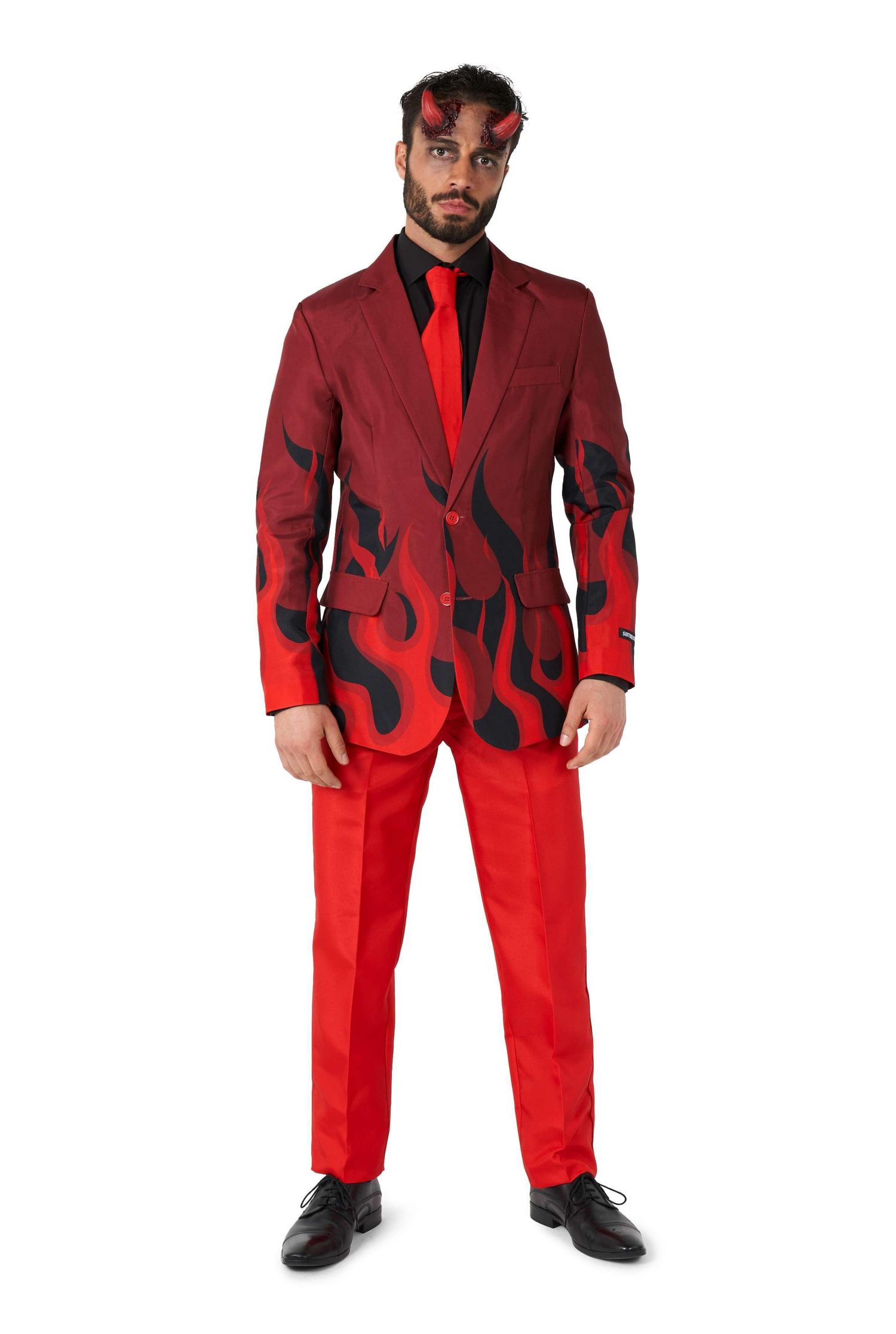 Men's Devil Costume - Slim Fit Suit - Red and Black