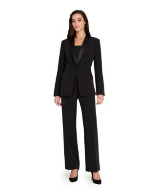 Women&#39;s Shawl Collar Satin Tuxedo Jacket