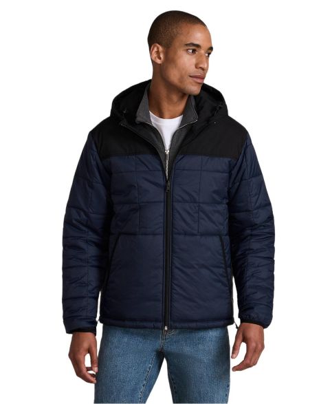 Мужская куртка Lands' End Weatherproof Reversible Hooded, цвет: Чёрный / Тёмно-синий
