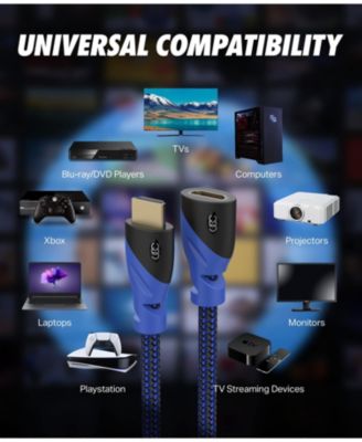 10' HDMI Extension Cable High Speed Male to Female 4K Extender Ultra Clarity