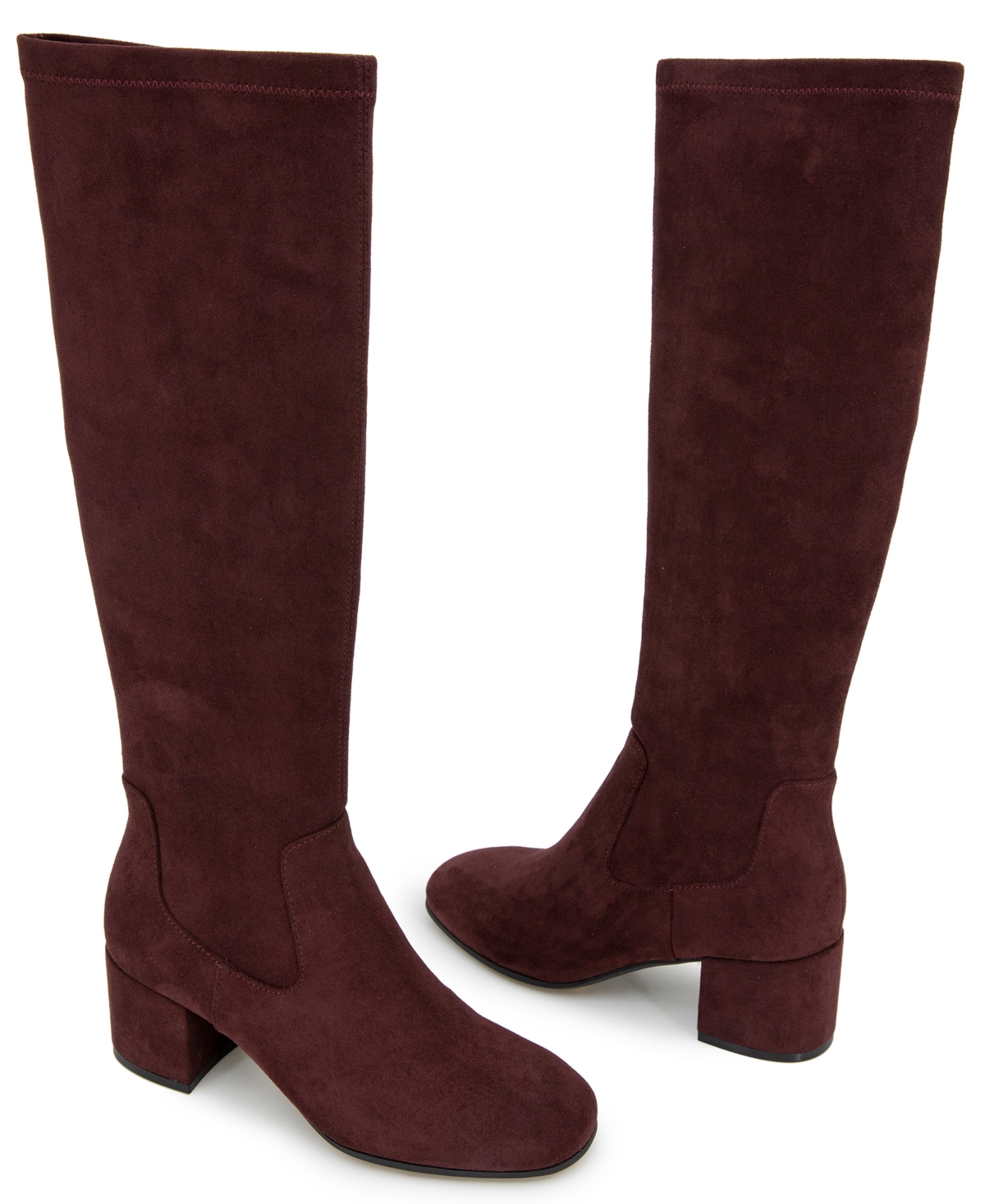 Kenneth Cole Reaction Kenneth Cole Women's Reaction Rida Knee High Stretch Boots In Burgundy