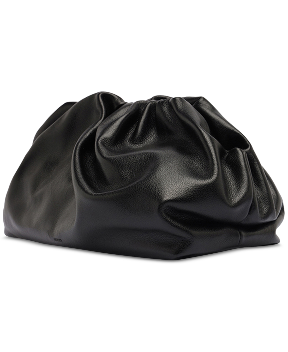 Arezzo Elizabeth Mini Leather Snap Button Handbag In Black