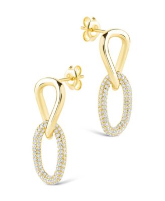 Sterling Silver Taissa CZ Chain Link Studs