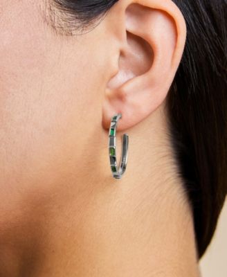 Sterling Silver Asher Flat Polished Hoops