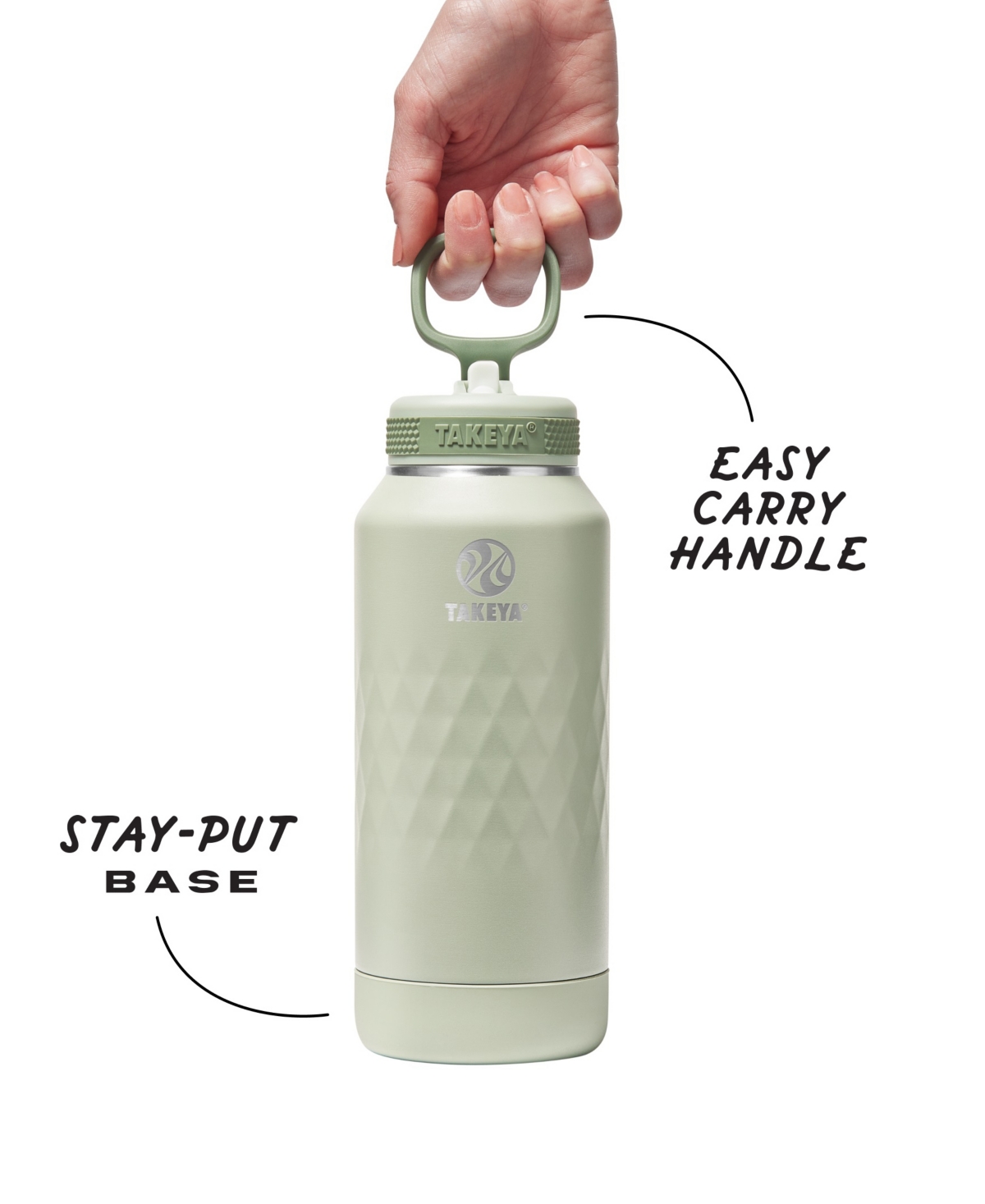 Takeya Sport 32 Oz. Triple-insulated Water Bottle With Straw Lid In Green