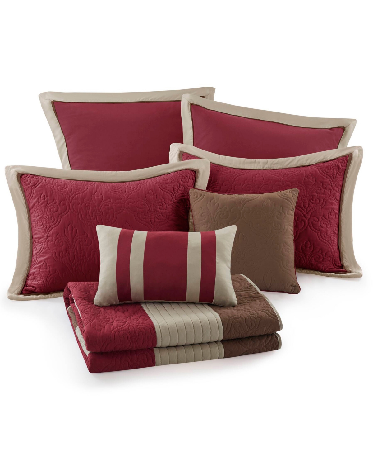 Madison Park Attingham 7-pc. Quilt Set, King/california King In Red