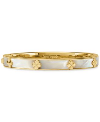 Imitation Pearl Flower Hinged Bangle Bracelet