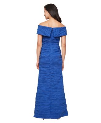 Women's Crinkle Detail Off-The-Shoulder Gown