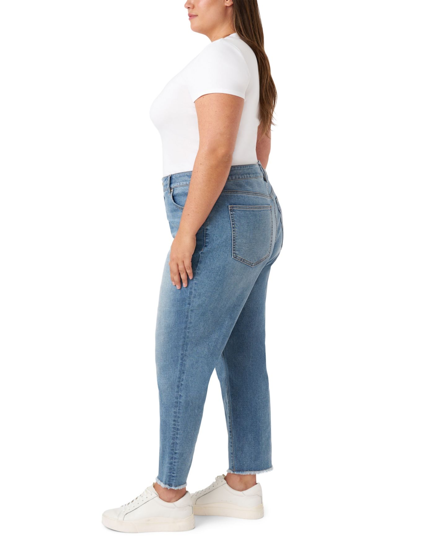 Женские джинсы Seven7 Plus Size Vintage Straight Ankle, цвет: Пустынный пыльная светлая варка — фото 3