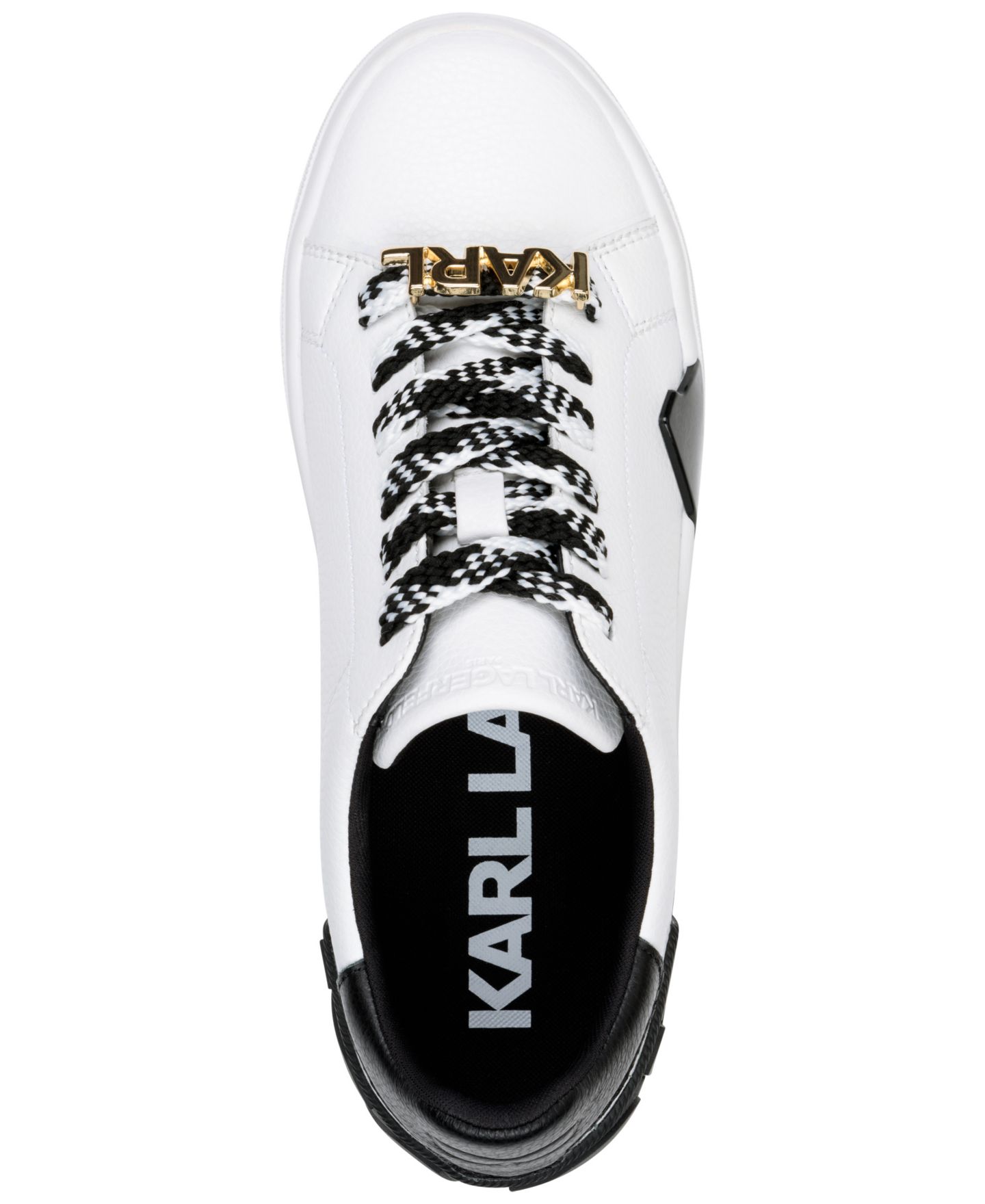 Женские кроссовки KARL LAGERFELD PARIS Melora Lace-Up, цвет: Яркий белый / Чёрный — фото 4