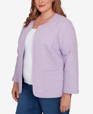 Plus Size Hilton Head Floral Quilted Patchwork Jacket