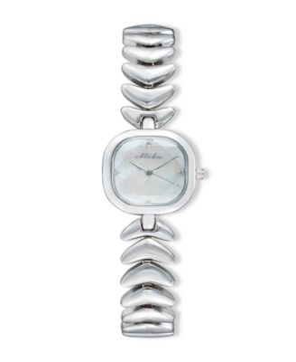 Metal Moderna Silver Plated Bracelet Watch, 80mm