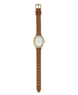 Timeless Texture Gold Plated Leather Watch, 70-110mm