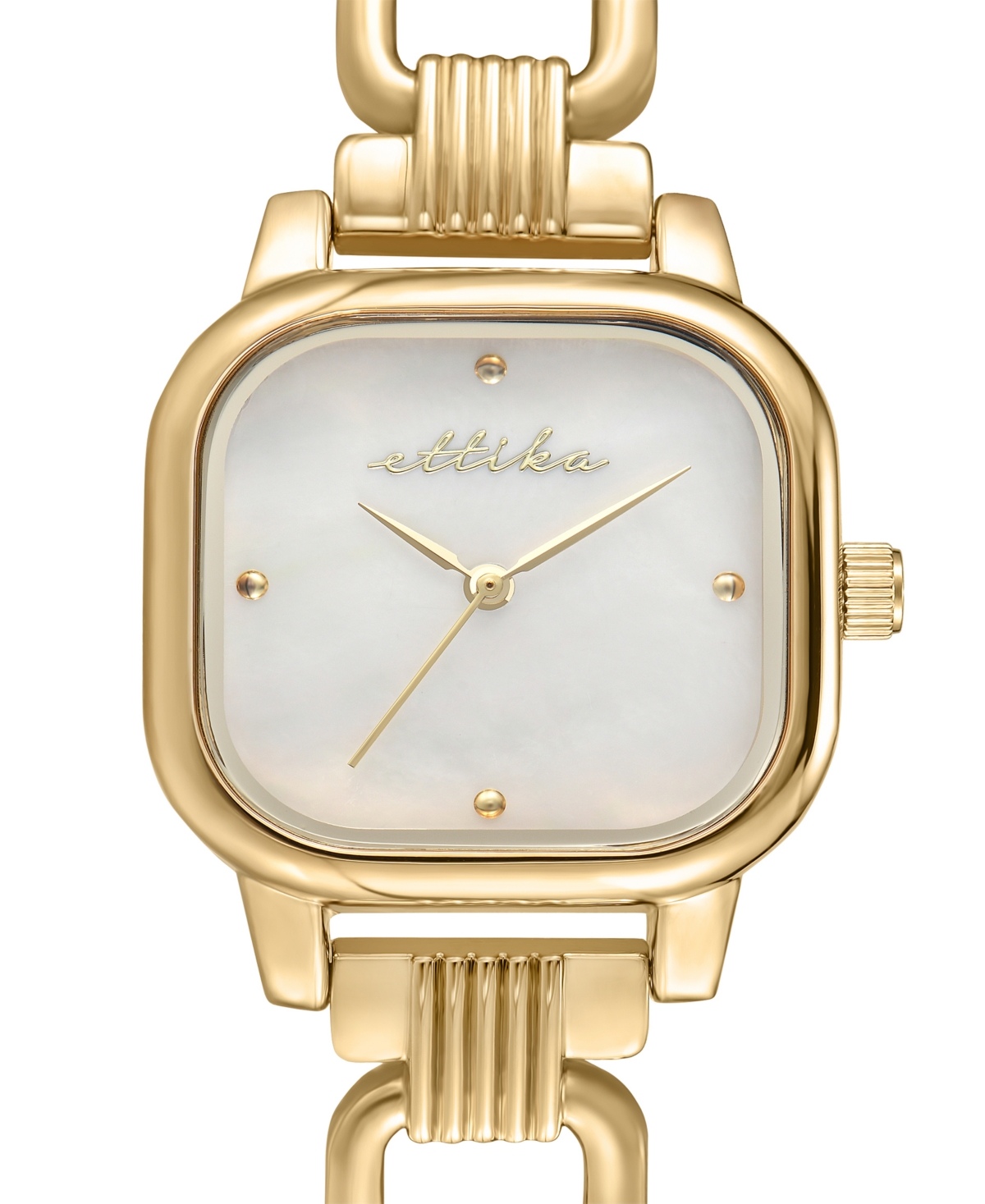Ettika Classic Square Gold Plated Bracelet Watch, 70-110mm