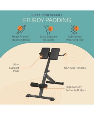 Adjustable Hyperextension Bench for Glutes, Hamstrings, and Lower Back - Foldable Home Gym Equipment